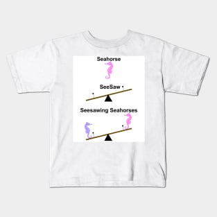 Seesawing Seahorses Kids T-Shirt